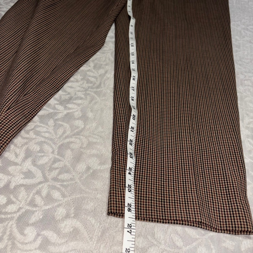 A New Day Womens High Rise Ankle Pants Brown Gingham Plaid Stretch Size 10 - Picture 10 of 13